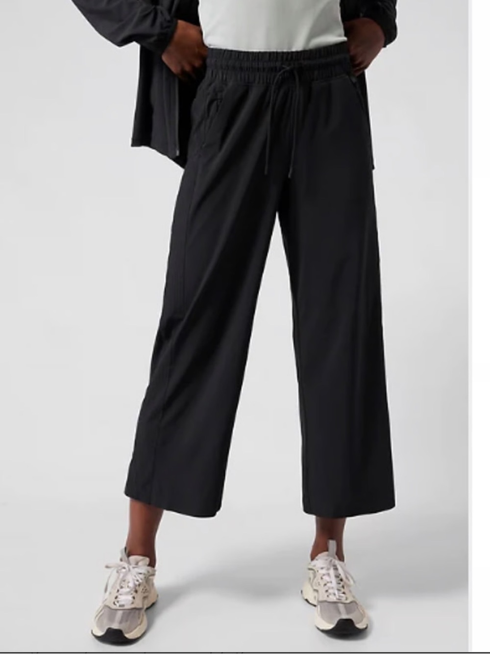 Athleta AVENUE WIDE LEG CROP Pant 16 Tall travel wide leg lightweight pull on